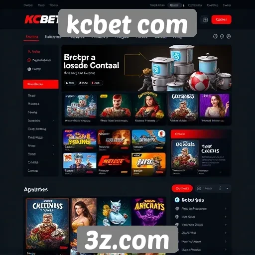 Análise da interface do site kcbet